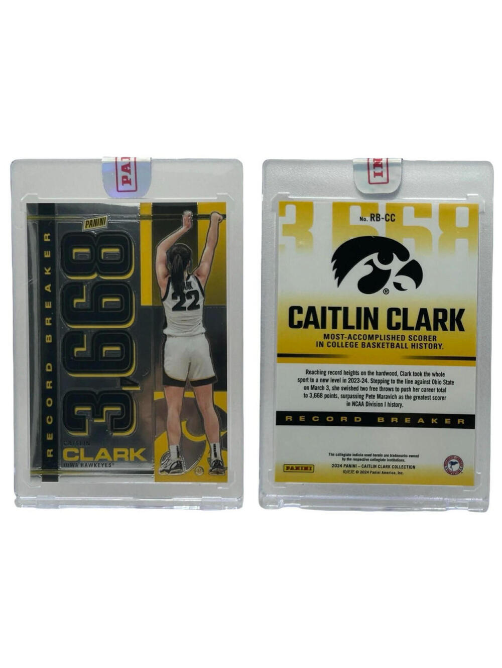 2024 Panini Collection Record Breaker #RBCC  Caitlin Clark Rookie Card (RC)
